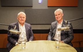 Christchurch mayoral candidates Phil Mauger, left, and David Meates debate on RNZ's Morning Report.