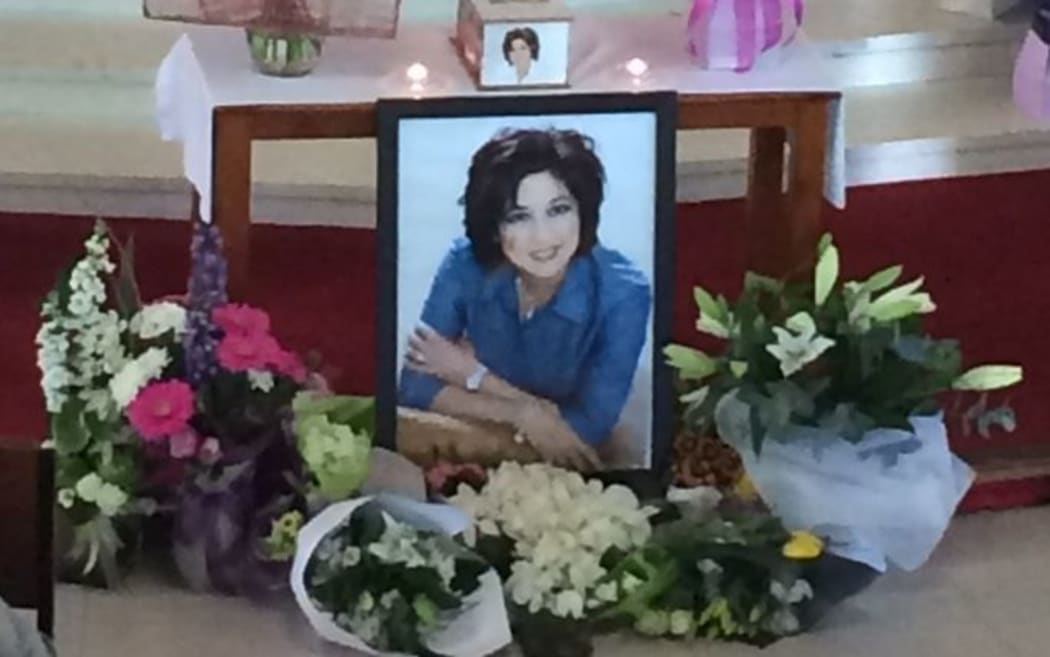 Photo of Blessie at funeral.