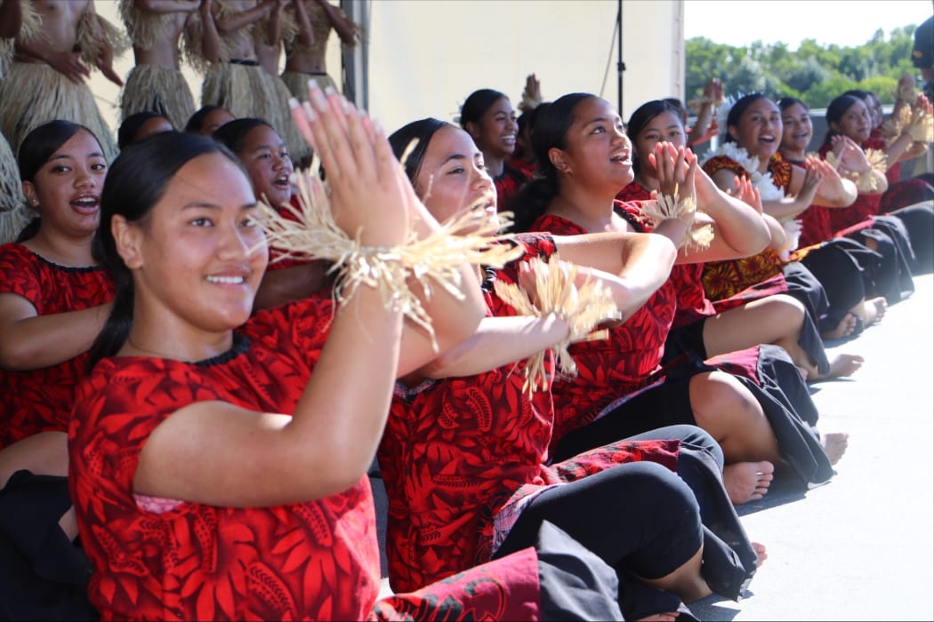 The Niue team from Alfriston College perform at Polyfest 2021.