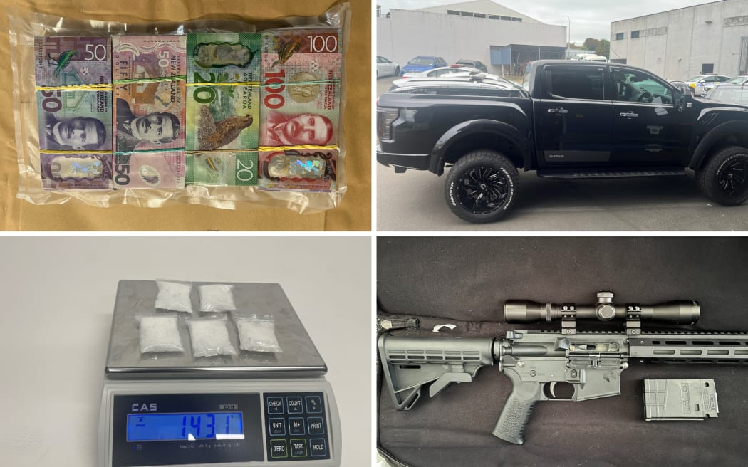 Police arrested two men, seized 400 grams of methamphetamine, $40,000 in cash and a firearm in New Plymouth.
