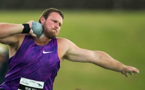 Tom Walsh throws in the Men's Shot Put at the Auckland Track Challenge, Douglas Track and Field.Trusts Arena, Auckland, New Zealand, Thursday, February 25, 2016. Copyright photo: David Rowland / www.photosport.nz