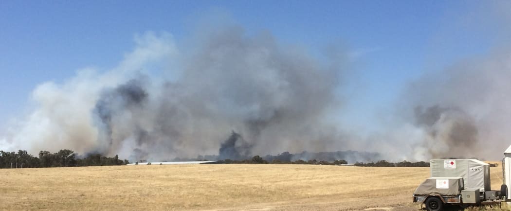 Bush fire close to the runway