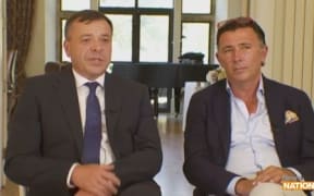 Arron Banks and Andy Wigmore - the self-styled 'bad boys of Brexit' - on Newshub Nation in 2020.