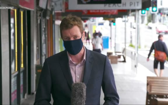 Checkpoint reporter Nick Truebridge on Auckland's K Road at alert level 3 step 1.