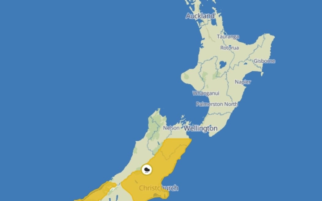 A heavy rain watch is in place for parts of the South Island.