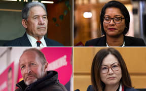 Members of Parliament, from top left clockwise, Winston Peters, Barbara Edmonds, Melissa Lee, and Mark Cameron.