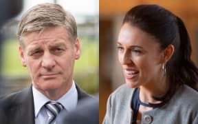 Bill English and Jacinda Ardern
