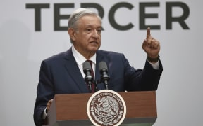 Mexico's President Andres Manuel Lopez Obrador delivers his first state of the nation address at the National Palace in Mexico City, on September 1, 2019.