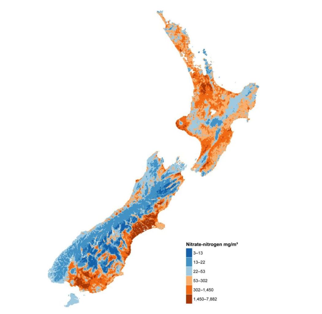 Nitrate/nitrogen concentration in rivers 2009-2013.