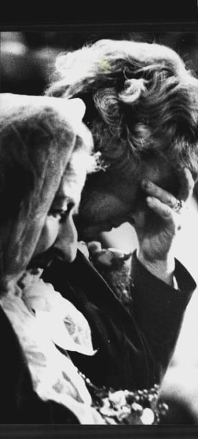 A memorial service in Christchurch Cathedral in November 1980 for the Mount Erebus air disaster victims and their families.