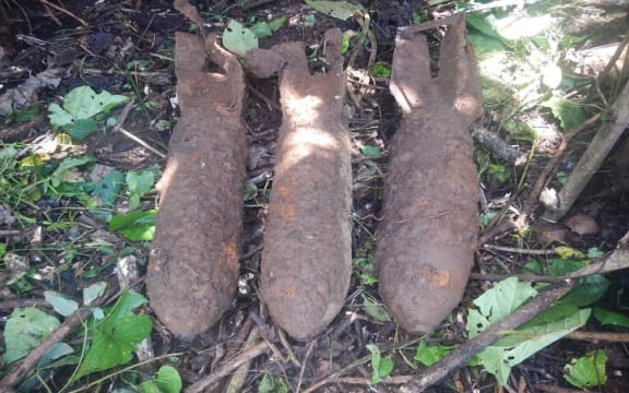 Japanese bombs at Ringgi on Kolombangara