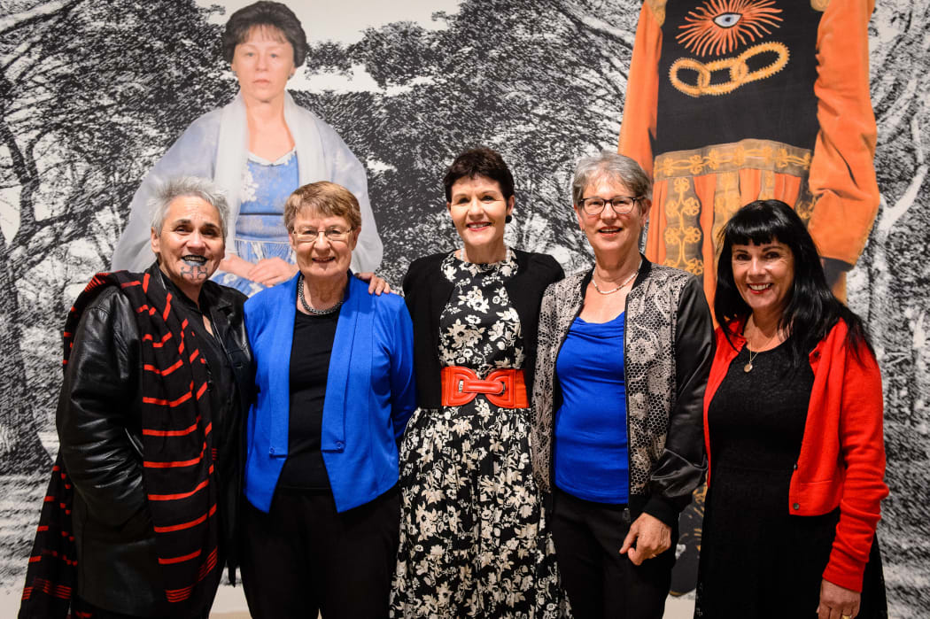 Ngāhuia Te Awekōtuku, Dr Anne Else, Jackie blue, Eva Radich, & Michèle A'Court,