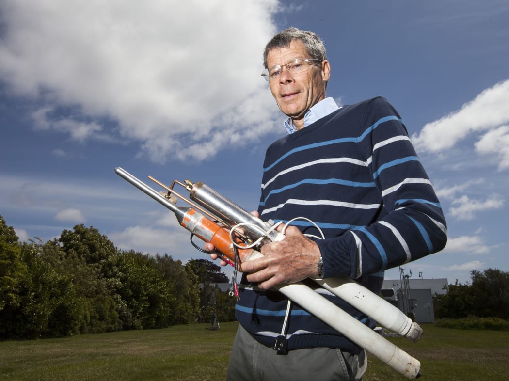 Niwa Natural Hazards and Hydrodynamics Principal Scientist Graeme Smart with devices Niwa scientists use to measure river flow turbulence and atmospheric flows.
