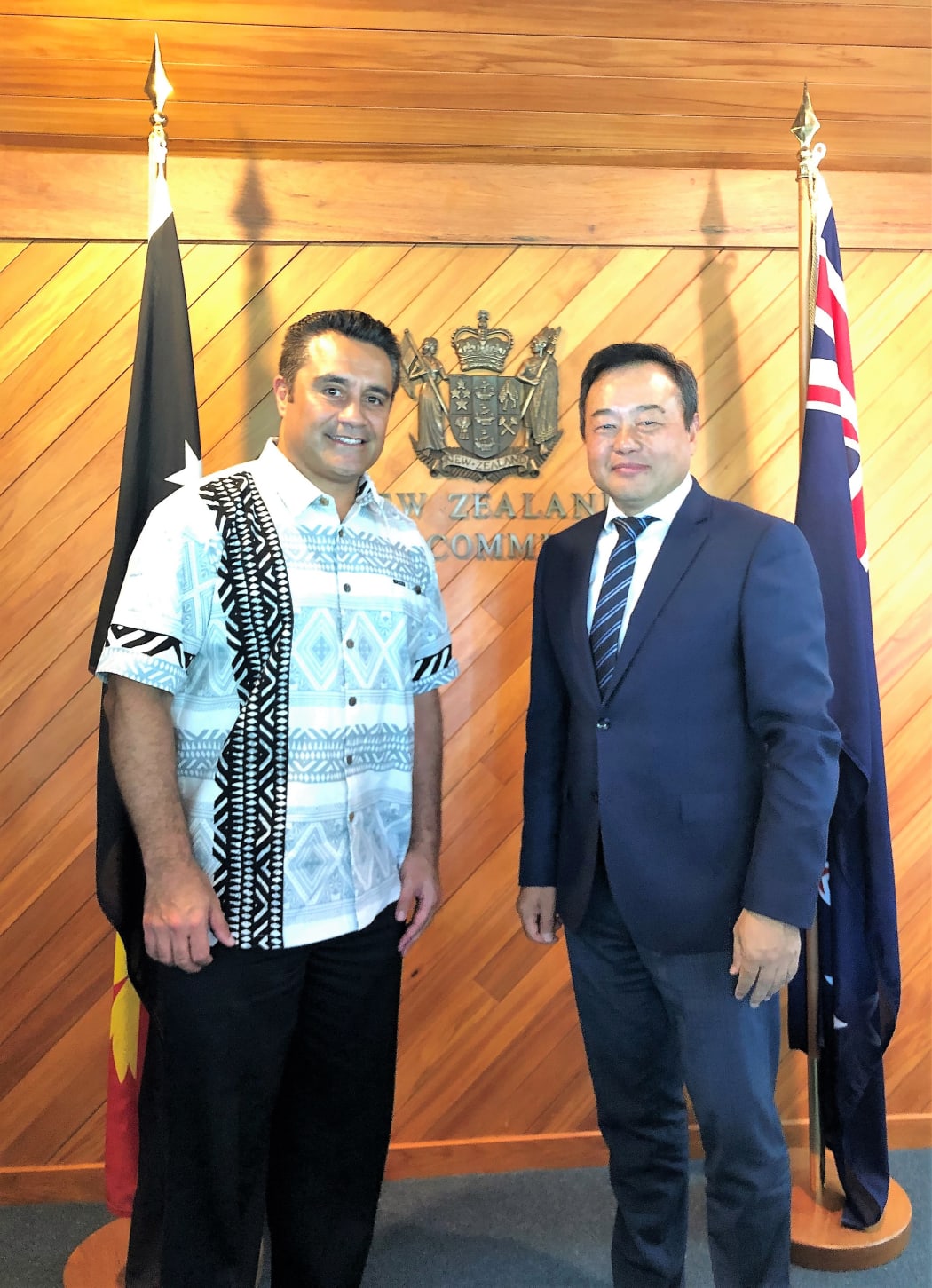 NZ High Commissioner to PNG, Philip Taula and the WHO rep in PNG DR Luo Dapeng