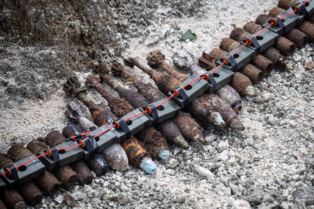 Recovered munitions are prepared for disposal