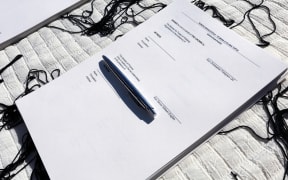 060814. Photo Diego Opatowski / RNZ. Treaty settlement documents waiting to be signed