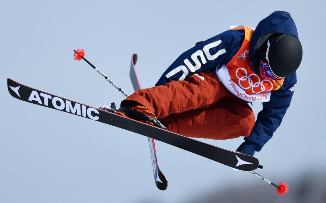 Freestyle skier Gus Kenworthy competing for the USA at the 2018 Winter Olympics in PyeongChang.