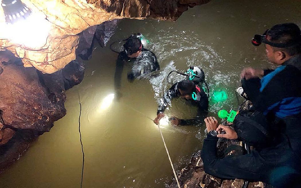 Thai Navy SEALs during the cave rescue operation in 2018.