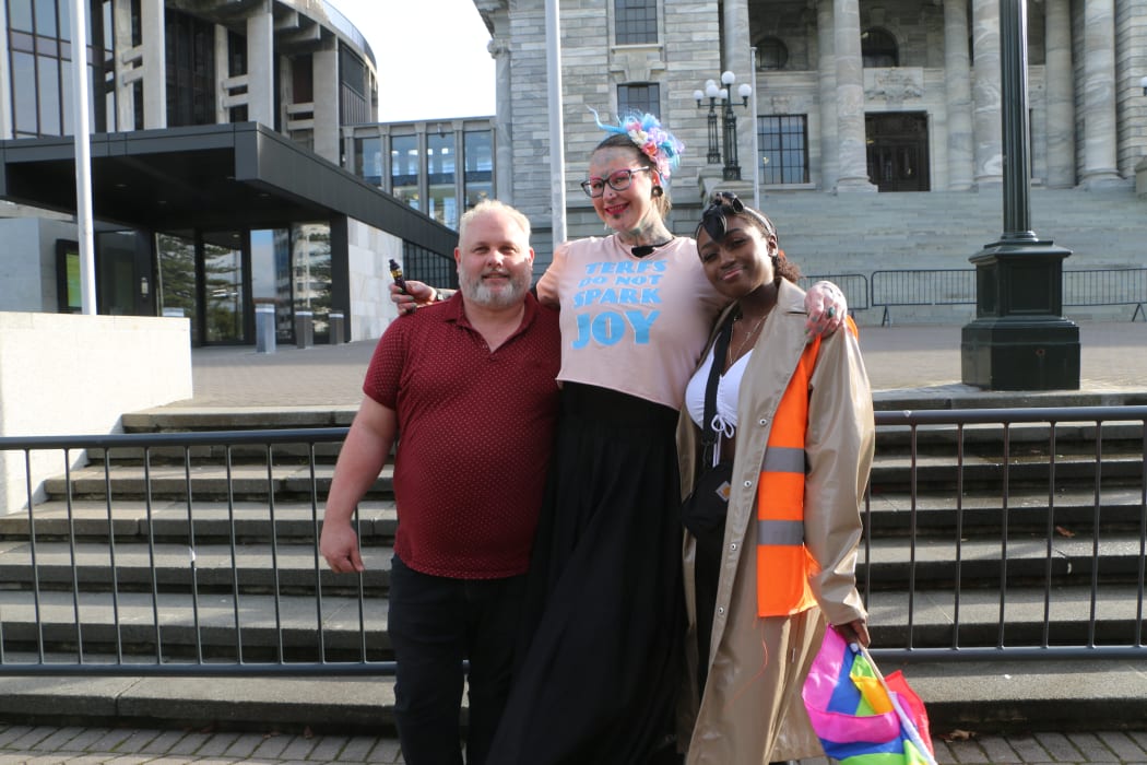 Black Trans Lives Matter gathering at Parliament on 4 July 2020.