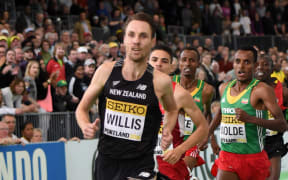 Mar 20, 2016; Mens 1500m Final, Nick Willis (NZL) during the 2016 IAAF World Championships in Athletics at the Oregon Convention Center, Portland, Oregon, US.