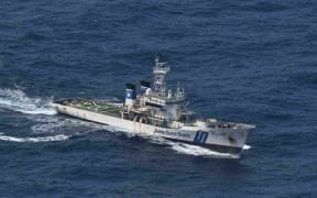 Japan Coast Guard Patrol Ship Kudaka conducts a search operation of a Panamanian freighter Gulf Livestock 1 which sent a distress signal off of Amami Oshima in Kagoshima Prefecture on Sep. 3, 2020.