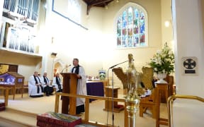 Dean of Waikato, Very Reverend Peter Rickman addressing the congregation at St Peter’s Cathedral