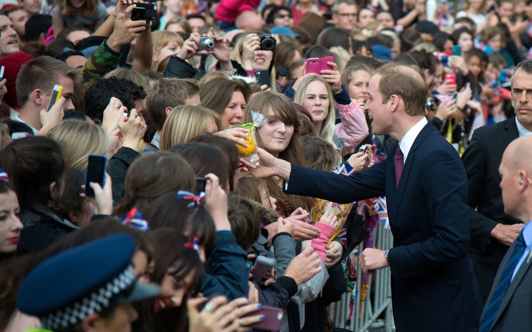 Thousands jostled for a view of Prince William and Catherine at Wellington's Civic Square.