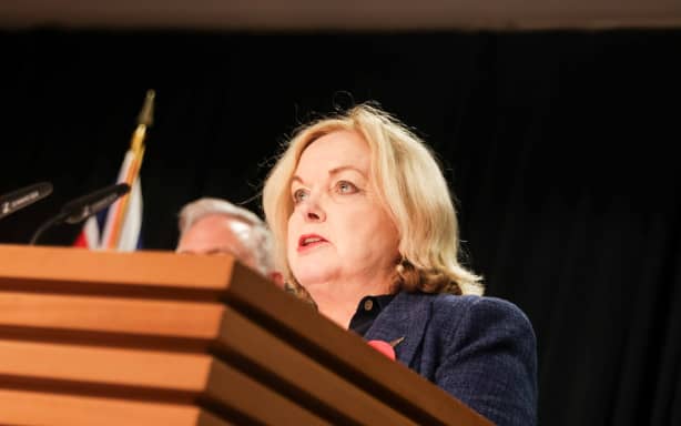 Public Services Minister Judith Collins speaks after a damning report into police conduct.