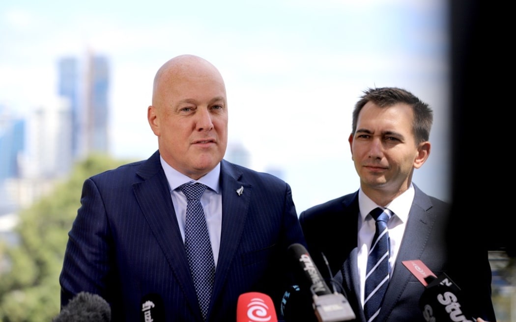 Prime Minister Christopher Luxon and Transport Minister Simeon Brown.