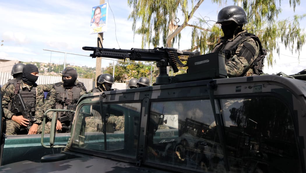 Military police on patrol in Tegucigalpa in October.