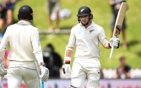 Tom Latham on day three of the first cricket Test between the New Zealand Black Caps and Sri Lanka at the Basin Reserve.