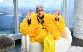 Iris Apfel sits for a portrait during her 100th Birthday Party at Central Park Tower on 9 September, 2021 in New York City.