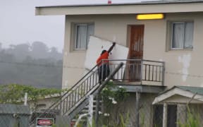 Port Vila residents preparing for Cyclone Lola.