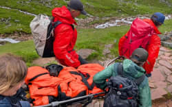 Tokyo the labrador was brought down from Ben Nevis by members of the Lochaber Mountain Rescue Team. Lochaber Mountain Rescue Team/Facebook