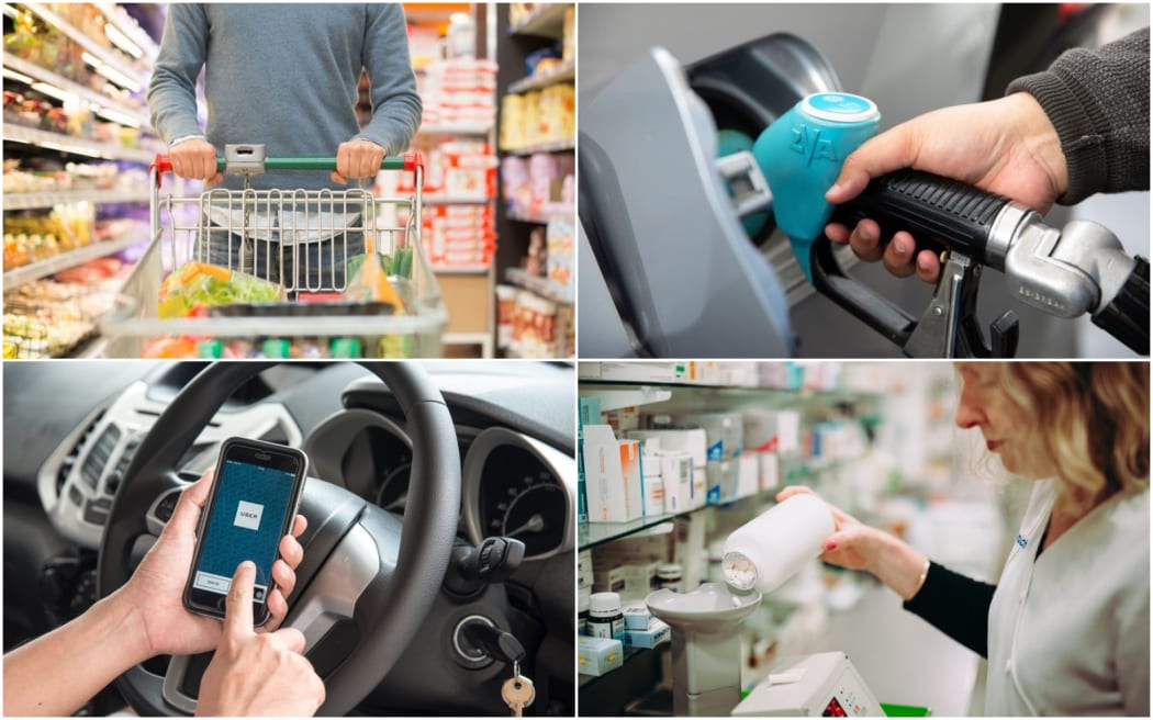 Essential services during a Covid-19 lockdown include supermarkets, petrol stations, ride sharing and pharmacies.