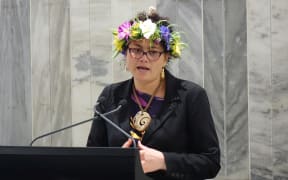 New Zealand Labour Party MP Louisa Wall at the launch of Maire Leadbeater's book 'See No Evil: New Zealand's betrayal of the people of West Papua'