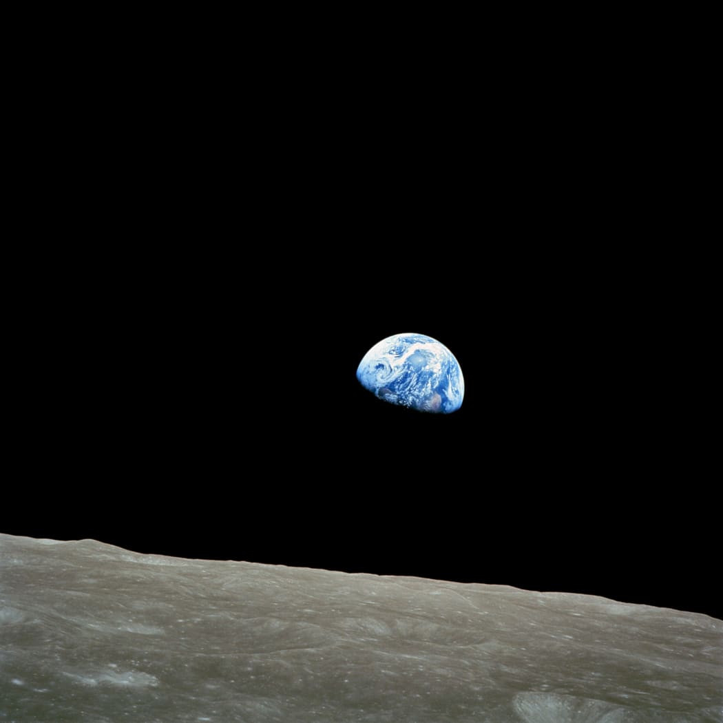 Earthrise, taken from Apollo 8 by William Anders on December 24, 1968
