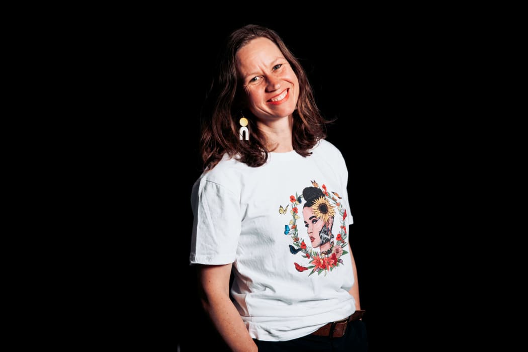 RNZ Music's Kirsten Johnstone in her Jess B t-shirt