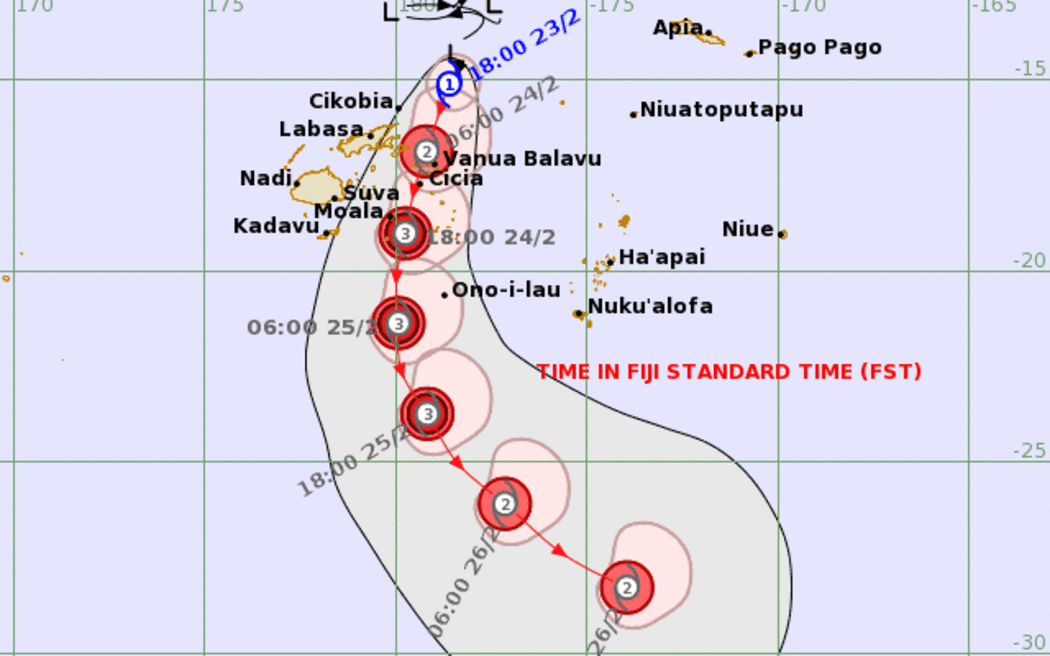 Tracking map for Tropical Cyclone Rae