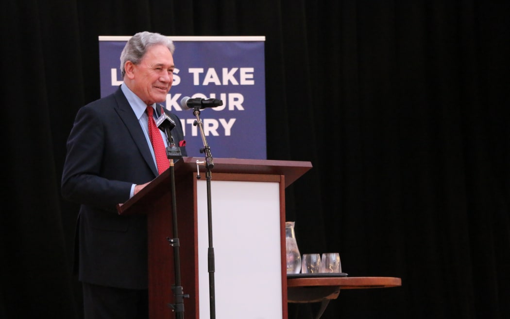 Winston Peters speaking in Lower Hutt