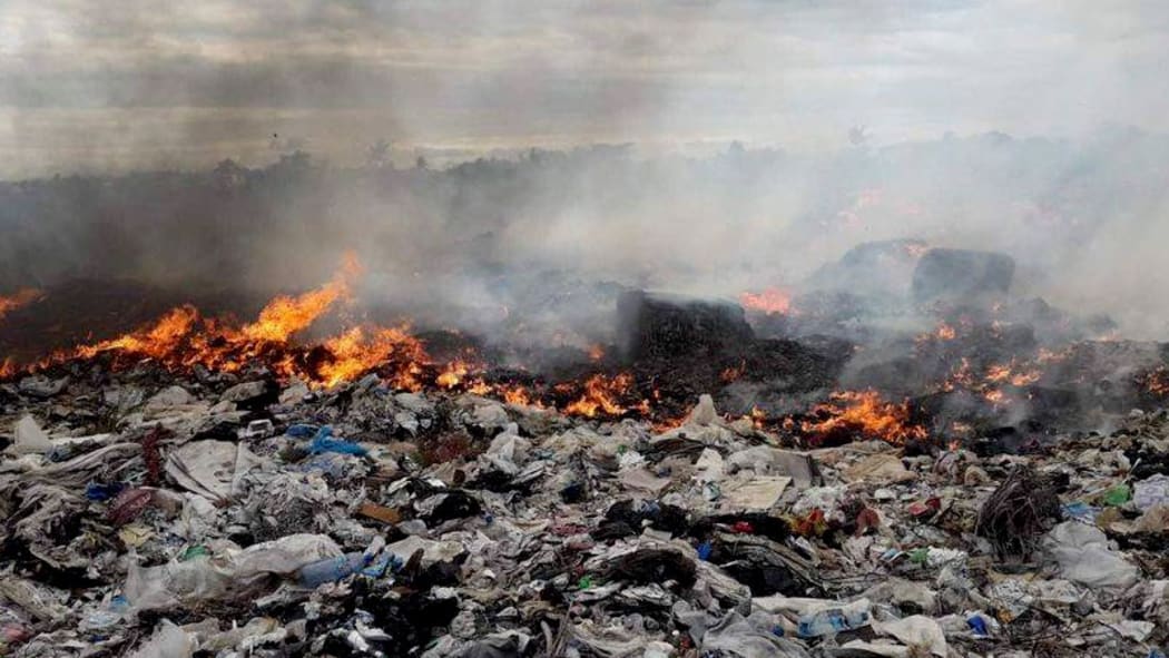 Vunato Rubbish Dump in Lautoka ablaze.