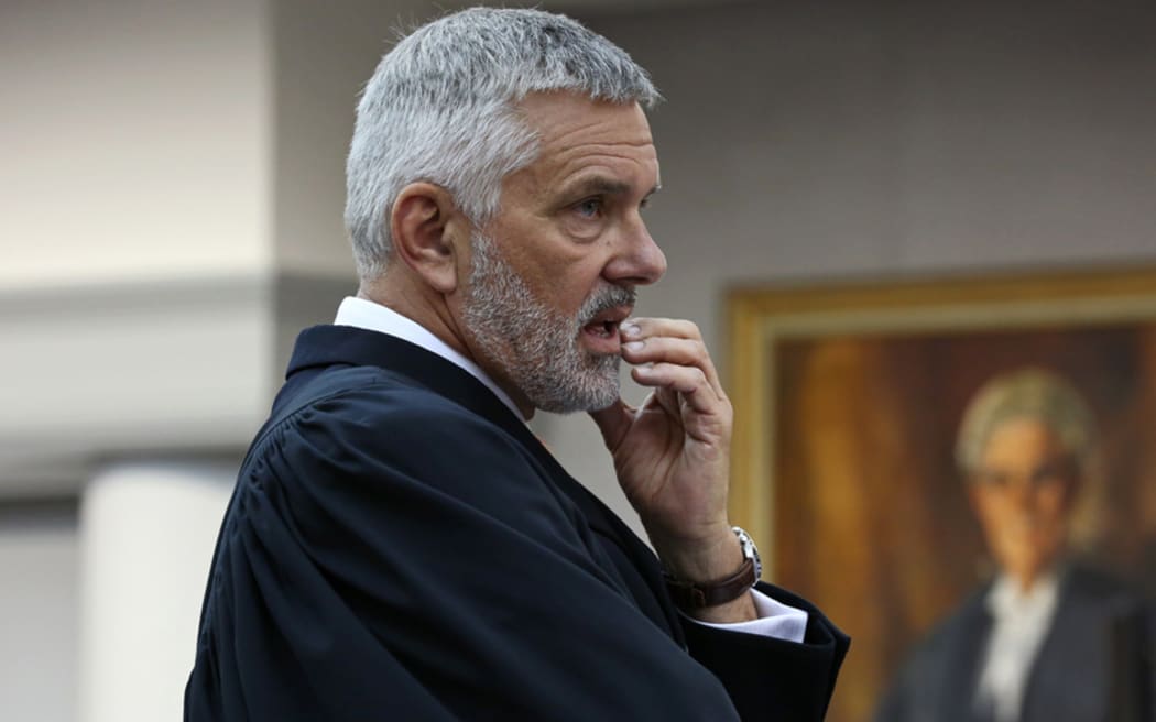 Crown prosecutor Ben Vanderkolk questioning defence witness private investigator Tim McKinnel.