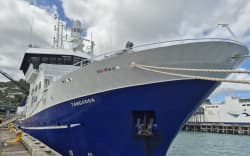 NIWA's research vessel Tangaroa docked in Wellington.