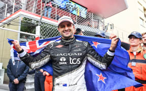 Mitch Evans after winning Formula E's Monaco E-Prix.