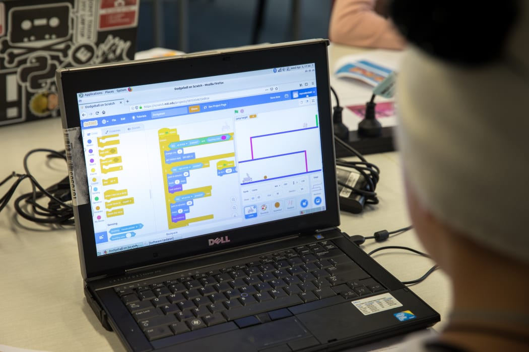 A student working on an exercise at the computer coding club in Avondale set up by Ron Amosa.