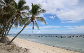 This photograph taken on September 2, 2018 shows a beach view in Ewa on the Pacific island of Nauru.