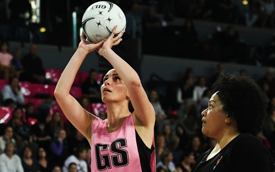 Ravinder Hunia at goal shoot against the Parly Ferns in Auckland, September 2018.