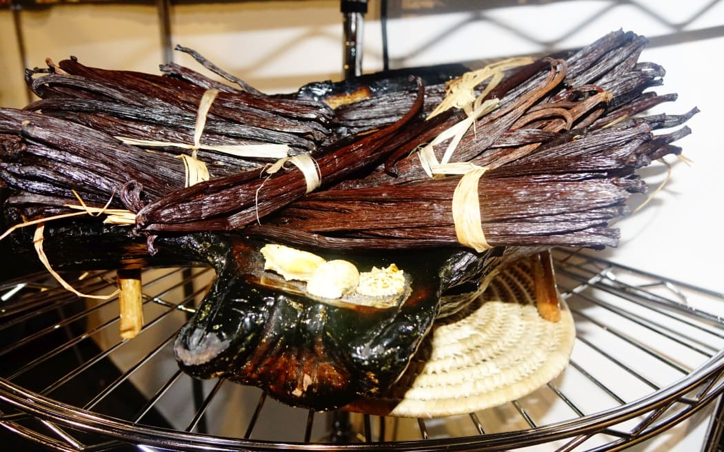 Niue vanilla beans on display at a Pacific trade show in Auckland.