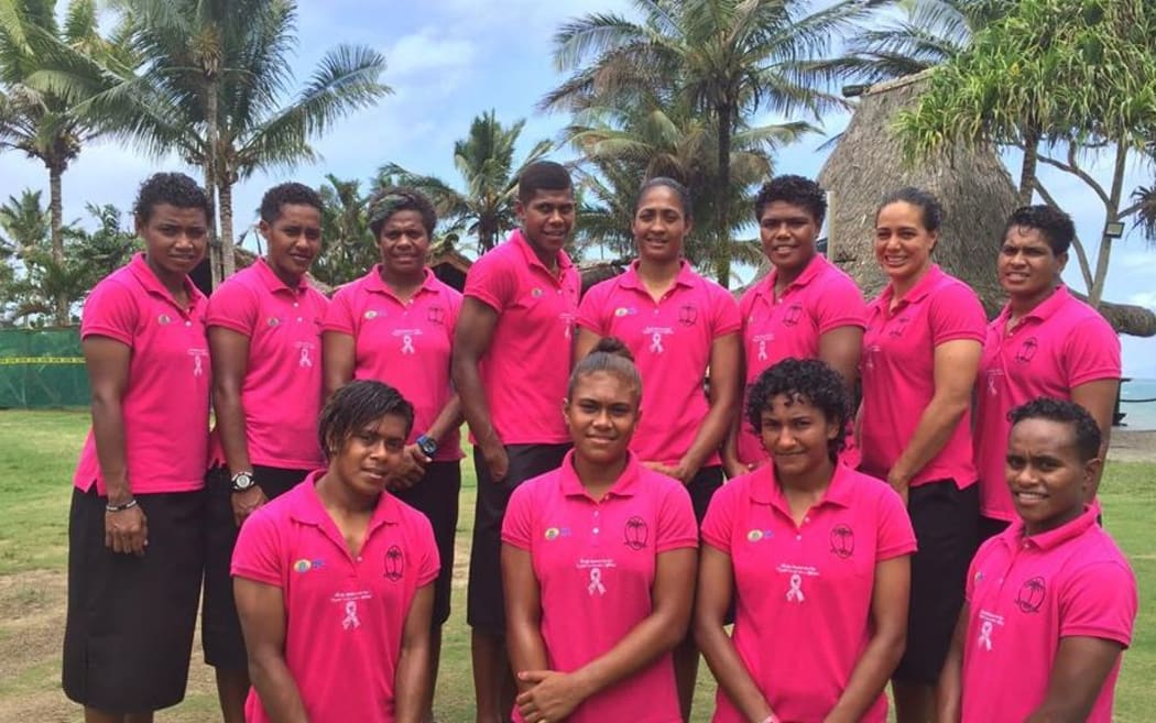 The Fijiana team competing in the 2015 World Series opening leg in Dubai.
