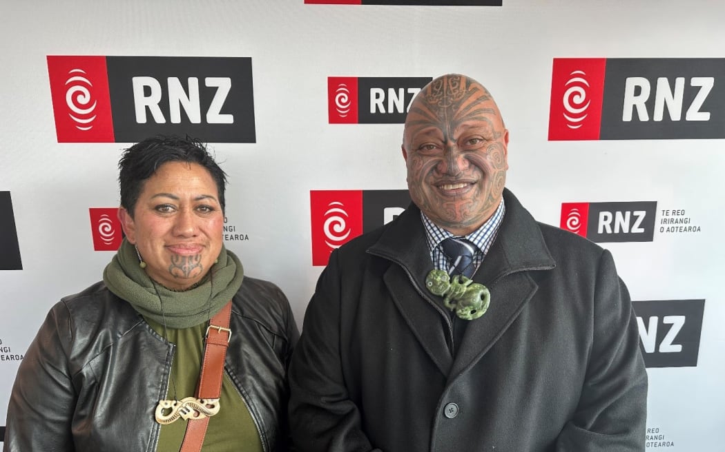 Mereana Hona the managing director of Iramoko Marae with Dr Pouroto Ngaropō.